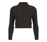 Guess, ,Knitwear ,Donna ,Nero ,M Maglione corto a trecce con mezza zip