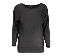 Guess, ,Knitwear ,Donna ,Nero ,XL Top nero ricamato a maniche lunghe da donna