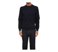 Guess, ,Knitwear ,Uomo ,Blu ,M Embossed Jacquard Logo Sweater