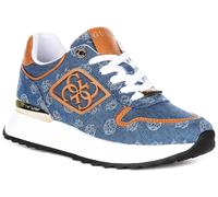 Guess Koyaa Denim 4G Peony Logo Lace Up Trainer Donna Blu EU 36-42