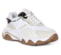 Guess Lace Up Micola Mixed Leather Running Sneakers Da Donna In Nudo EU 36-42