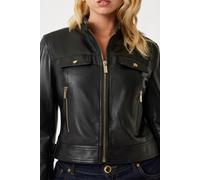 GUESS Lana Leather Fitted Jet Black A996 Taglia: 46 | Giacche di pelle Outlet | Donna | Nero