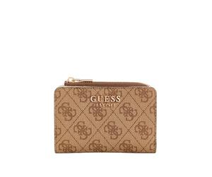GUESS Laurel - Astuccio porta carte con cerniera, motivo: latte