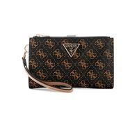 Guess Portafoglio Donna Laurel II Double Zip Organizer con logo marrone Taglia Unica