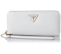 GUESS Laurel Slg Large Zip Around, Borsa Donna, Bianco (White), L