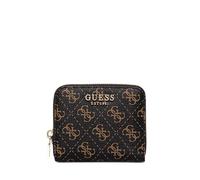 Guess Laurel Slg Small Zip Around Marrone Brown Logo Taglia Unica