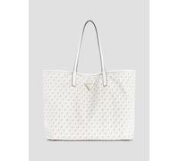 Guess Leggero Rivestito Tela Top Aperto Borsa Tasca Interna Donna IN Acciaio