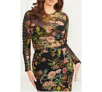 GUESS Lewis Mesh Top Black Beauty Blouse Print Taglia: M | Magliette intime Outlet | Donna | Nero