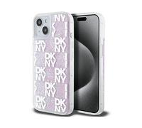 GUESS Liquid glitter check pattern Cover per Apple iPhone 15, Rosa