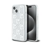 GUESS Liquid glitter check pattern Cover per Apple iPhone 15, Trasparente