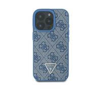GUESS Logo in metallo, strass e tracolla CUSTODIA CON CORDINO per Apple iPhone 16, Blu