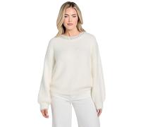 Guess Long Sleeve Arisa Rhinestone Sweater Maglione, Bianco Colomba, L Donna