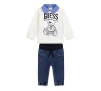 GUESS Long Sleeve Sweatshirt and Knit Denim Pant Set di vestiti da gioco per bambini, Bianco sale, 12 Meses