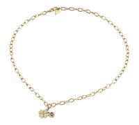 GUESS collana Love Bites 16-18" Lucky Charm Pave Necklace Yellow Gold dorato