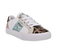 GUESS Loven Sneaker da donna, Bianco Rosa Leopardo Multi 142, 36.5 EU