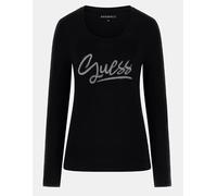 Guess Ls Cn Guess Script Tee T-Shirt M/L Nera Donna W6RI25 J1314-JBLK