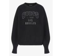 Guess Ls Cn Leighton Logo Swtr Maglia Viscosa Nera Donna W5YR26Z26I2-JBLK