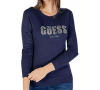 Guess Ls Cn Reyna Logo Swtr Maglia Viscosa Blu Donna W5BR40Z2NQ2-G77G