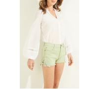 GUESS Ls Ryan Voile Top Pure White Taglia: S | Outlet | Donna | Bianco
