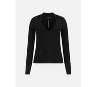 Guess Ls Vn Aline Sweather - Maglia Scollo A V Nero - Taglia S Abbigliamento