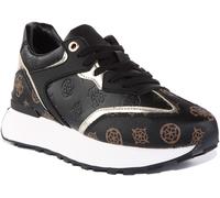 Guess Luchia Casual 4G Peony Logo Scarpe Da Donna In Nero Marrone UK 2 - 8