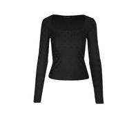 Guess Ls Jacquard Elleona Top Blk T-Shirt M/L Microf Nera Donna W6RP45KA660-JBLK