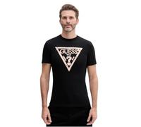 Guess Maglietta a Triangolo Eco a Maniche Corte da Uomo, Nero Corvino, L