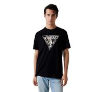 GUESS Maglietta a triangolo Eco a maniche corte da uomo, Nero corvino, S