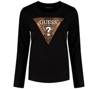 GUESS Maglietta marrone scuro / nero / offwhite Donna GUESS S marrone scuro / nero / offwhite