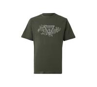 GUESS Maglietta beige / verde scuro / bianco Uomo GUESS XL