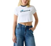 Guess Maglietta corta da donna a maniche corte, Bianco puro., L