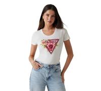 GUESS T-Shirt Triangle Beads Cream White ES25GU87 W5GI10J1314 G012 XL