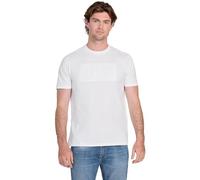 Guess Maglietta Eco a Maniche Corte con Logo in Rilievo, Bianco Puro., M