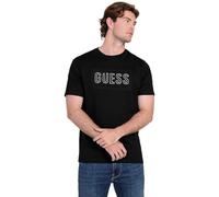 Guess Maglietta Eco a Maniche Corte con Logo in Rilievo, Jet Black Multi, M