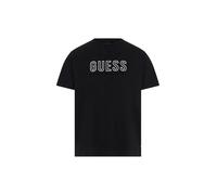 Guess Maglietta Eco a Maniche Corte con Logo in Rilievo, Jet Black Multi, M
