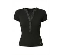 GUESS Maglietta Jeans Charline Serafino Jblk Jet Black a996, Nero , L