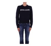 Guess - Maglione Blu con Logo Frontale - - Knitwear - Donna - Blu - L