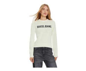 Guess - Maglione Logo Intarsia - - Knitwear - Donna - Bianco - L