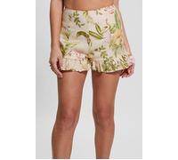 GUESS Mayara Linen Short Heirloom Hibiscus Taglia: L | Pantaloncini Outlet | Donna | Bianco