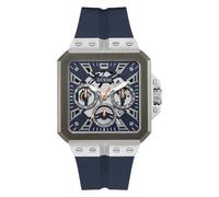 GUESS Men's 42mm Watch - Black Strap Black Dial Gold Tone Case