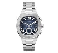 GUESS Men's 42mm Watch - Black Strap Gunmetal Dial Silver Tone Case