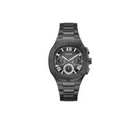 GUESS Men's 42mm Watch - Black Strap Gunmetal Dial Silver Tone Case