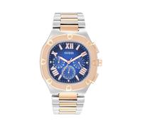 GUESS Men's 42mm Watch - Black Strap Gunmetal Dial Silver Tone Case