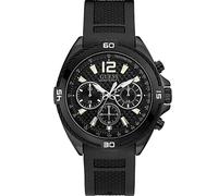 GUESS Men's 44mm Black Rubber Band Steel Case Quartz Analog Watch W1168G2