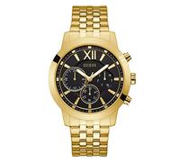 GUESS Men's Analog Quartz Watch with Stainless Steel Strap, Gold, 22 (Model: GW0068G3)