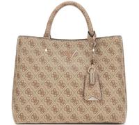 GUESS Meridian II Girlfriend Satchel Bag Latte Logo