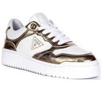 Guess Miram6 Semi Logo Lace Up Trainer Donna In Bianco Oro EU 36-42