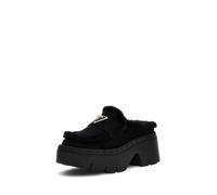 GUESS Mocassini con piattaforma in pelle sintetica, suola spessa, nero, stile Chunky, Nero , 40 EU
