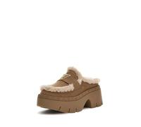 GUESS Mocassini da piattaforma con fodera in pelle sintetica, suola spessa, colore marrone, beige, 39 EU