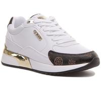 GUESS Moxea con Lacci Donna Scarpe Sportive IN Bianco Marrone Misura UK 3 - 8